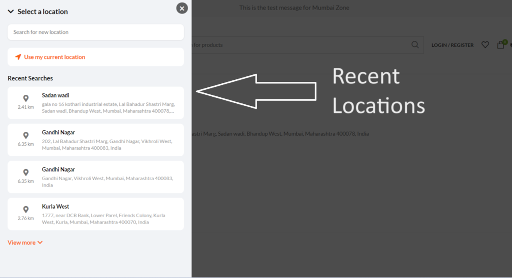 Changing and searching location feature in WooCommerce GeoLocation Plugin.