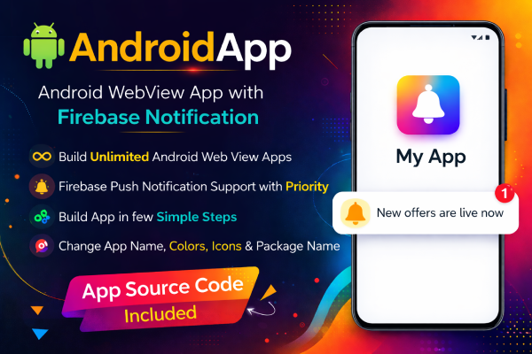 Android Webview App with firebase push notificaiton